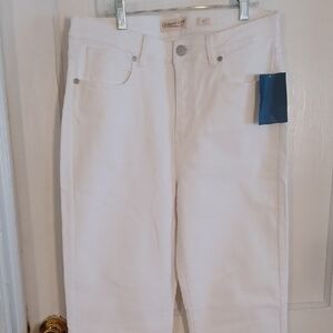 Coldwater Creek White Straight Leg Jeans Size 8 Tall High Rise
